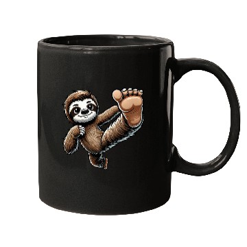 Discover Sloth Karate Master Kick Martial Arts Mugs
