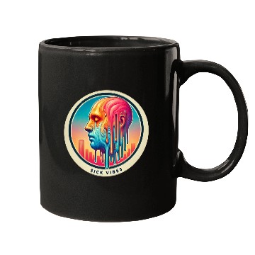 Discover Psychedelic Melting Face Vibrant Trippy Sick Vibes Mugs