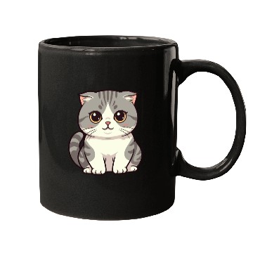 Discover Cute Kawaii Cat Illustration Mugs