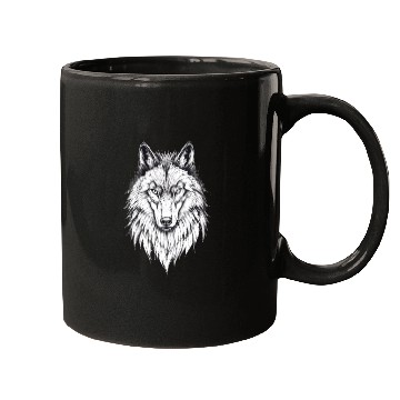 Discover Wolf Face: Majestic and Wild Mugs