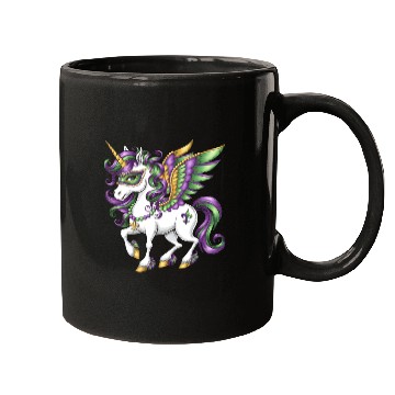 Discover Happy Mardi Gras Unicorn Mask New Orleans Girls Mugs
