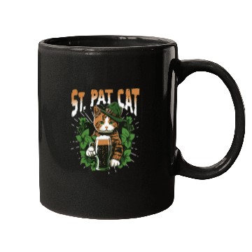 Discover Funny St. Patricks Day Drinking Cat Mugs