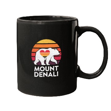 Discover Vintage Bear Mount Denali Sunset Wilderness Mugs