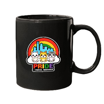 Discover Pride of Omaha City Nebraska USA Rainbow Flag Mugs