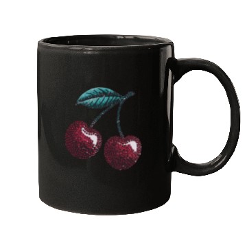 Discover Sweet Cherry Delight with Vibrant Leafy Accent Mugs