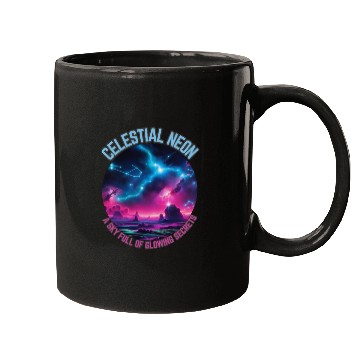 Discover Celestial Neon - A sky full of glowing secrets Mugs