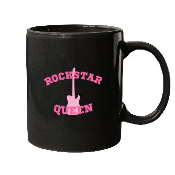 Discover Rockstar Queen Pink Guitar Design Mugs