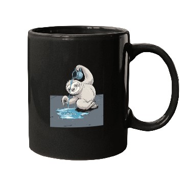 Discover Aquarius Zodiac Sloth Pouring Water with Charm Mugs