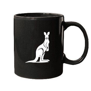Discover Wild Animal Silhouette With Typical Kangaroo Pose Mugs