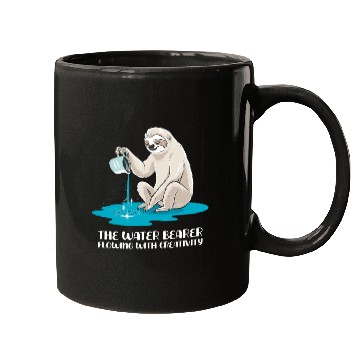 Discover Aquarius Zodiac Sloth: The Water Bearer Flowing Mugs