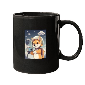 Discover Funny Dog Rescue Anime Selfie with UFOs Weird Mugs
