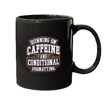 Discover Running on Caffeine for IT Tech and Data Analyst Mugs