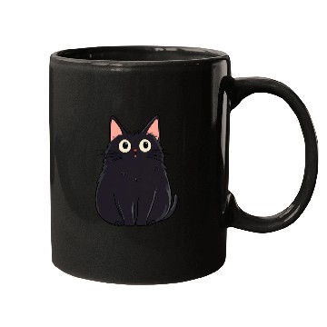 Discover Startled black cat Mugs