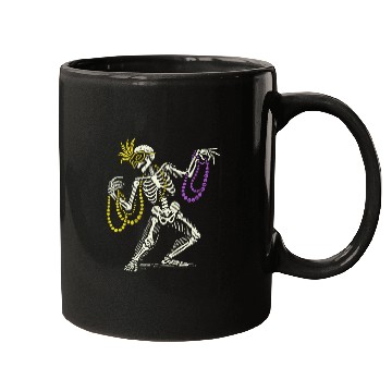 Discover Mardi Gras Skeleton With Beads Dance Mugs