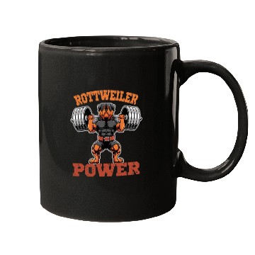 Discover Rottweiler Power Weightlifting Dog Gym Strength Mugs