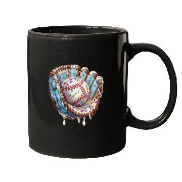 Discover Baseball Drip Ice Cream Sprinkles Baseball Glove Mugs