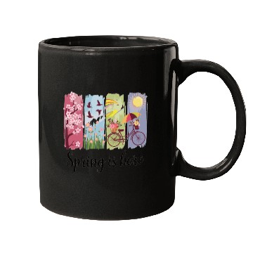 Discover Spring Magic – Flowers, Bicycle & Nature Mugs