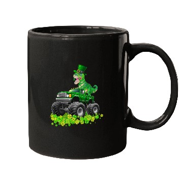 Discover Monster Truck T-rex St Patricks Day Dinosaur Cute Mugs