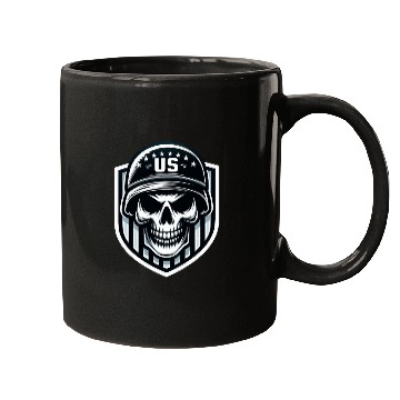 Discover US Skull and Shield Design Mugs