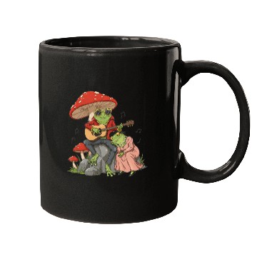 Discover Frog couple with guitar on transparent background Mugs