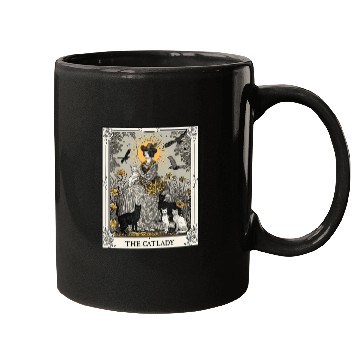 Discover The Cat Lady Tarot Card Vintage Gothic Cat Mom Mugs