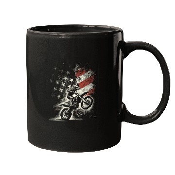 Discover Vintage Patriotic Dirt Bike Motocross USA American Mugs