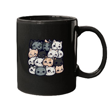 Discover Cute Cat Pile: Adorable Kittens Stack Mugs