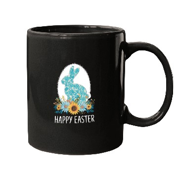 Discover Happy Easter Day Bunny Eggs Hunter Squad Flower Mugs