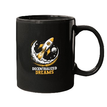 Discover Decentralized Dreams Crypto Bitcoin Rocket Mugs