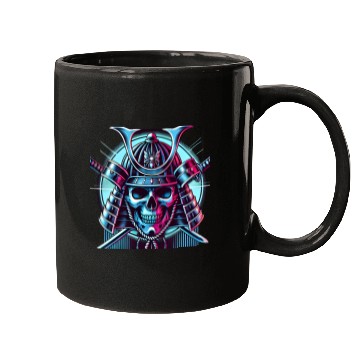 Discover Neon Bushido: The Skull Warrior Mugs