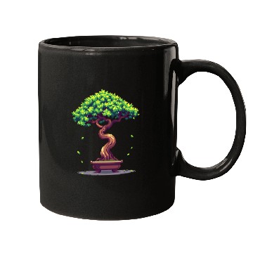 Discover Pixel Bonsai Tree – Retro Nature Serenity Mugs