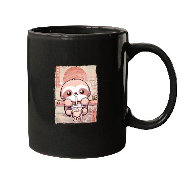 Discover Cute Kawaii Sloth Drinks Boba Tea Japanese Mugs