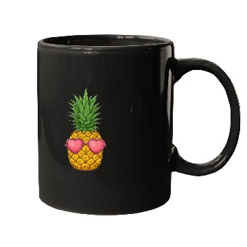 Discover A cute pineapple with heart-shaped sunglasses. Mugs