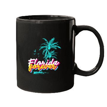 Discover Florida Forever – Neon Palm Paradise Mugs
