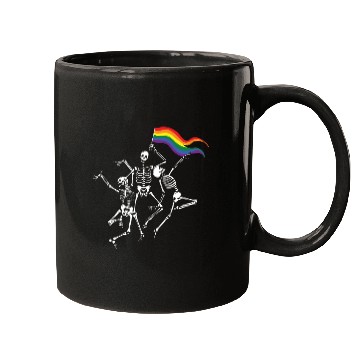 Discover LGBTQ Funny Pride Month Skeleton Flag Mugs
