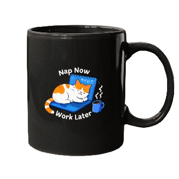 Discover Nap Now Work Later Mugs