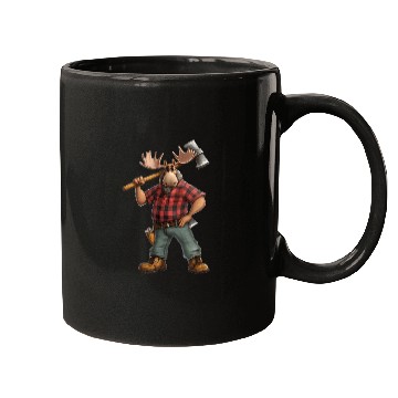 Discover Strong Deer Lumberjack in the Forest Mugs