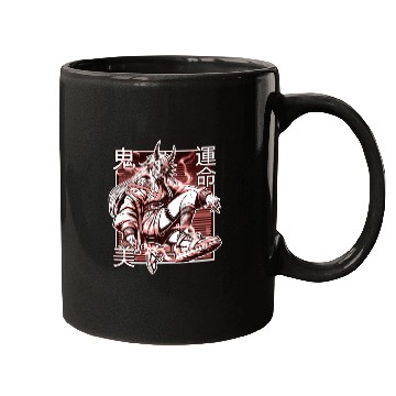 Discover Red Kunoichi Demon Mugs