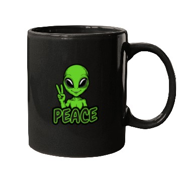 Discover Grey Alien Peace Mugs