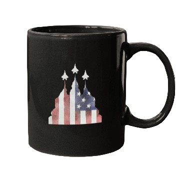 Discover Patriotic Flyby F-22 Raptor Mugs