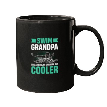 Discover Swim Grandpa - Wave Motion Design Mugs