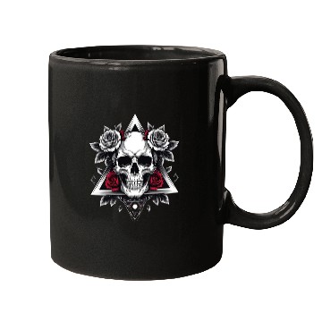 Discover Gothic Skull & Roses Aesthetic Mugs