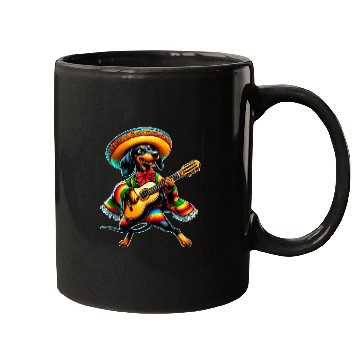 Discover Cinco de Mayo Dachshund Mariachi Guitar Mugs