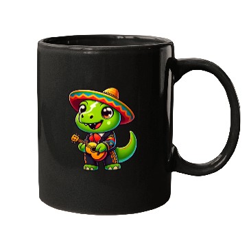 Discover Dino Mariachi Cinco de Mayo Guitar Mugs