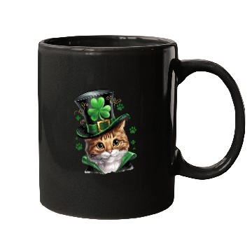 Discover Irish Cat Shamrock St Patricks Day Mugs