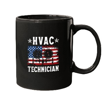 Discover HVAC Technician Patriotic US American Flag Mugs