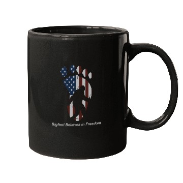 Discover Patriotic Bigfoot American Flag Design Mugs