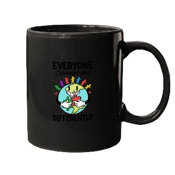 Discover Everyone Communicates Differently Smiling Earth Mugs