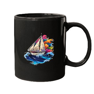 Discover Sailing Synthwave Mugs