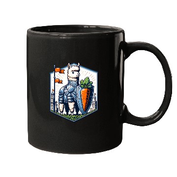 Discover Llama Knight With Carrot Shield Adventure Mugs